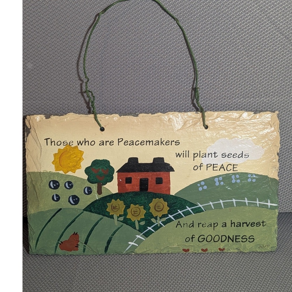 Plain Jane Handcrafted Slate Wall Art  Peacemakers Landscape Country